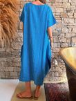 Salcombe Chalk Stripe Cotton Cocoon Dress Malibu Blue